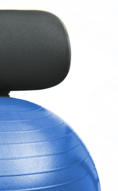 Cando Metal Mobile Ball Stabilizer Chair With O Arms Ball, Blue
