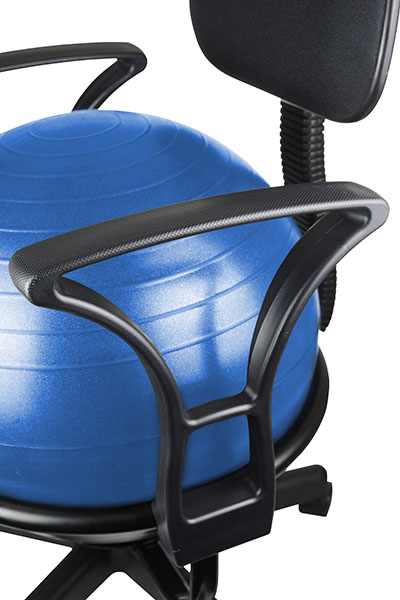 Cando Metal Mobile Ball Stabilizer Chair With Arms Ball, Blue