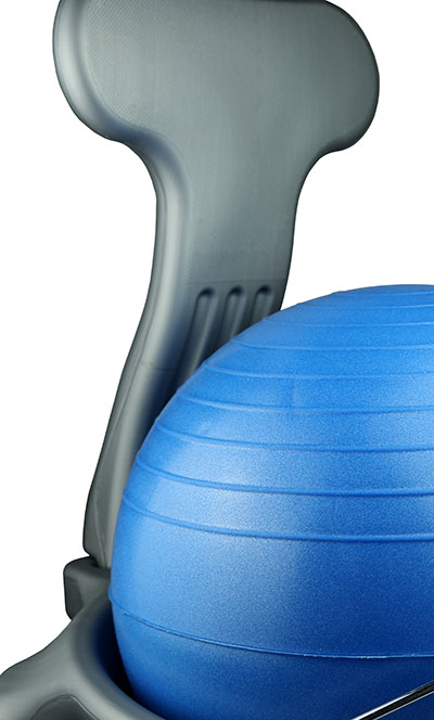 Cando Plastic Mobile Ball Chair With Back With O Arms Ball, Blue - Child
