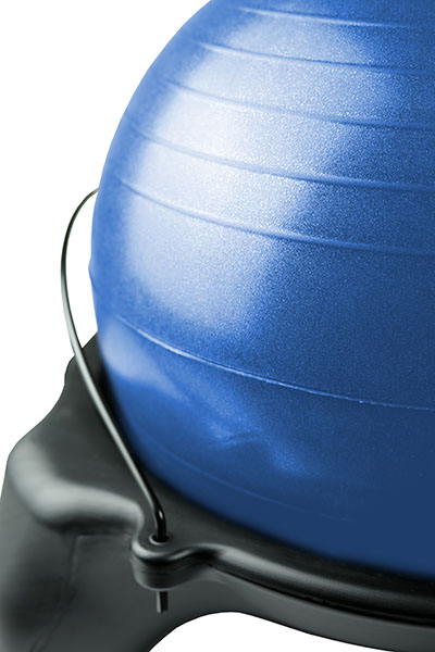 30-1796B Cando Plastic Exercise Ball Stool & Trainer With Locking Casters, Blue