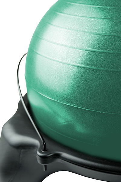 Cando Plastic Exercise Ball Stool & Trainer With Locking Casters Ball, Green