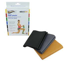Sup-R Band, Latex-Free Pep Pack, Challenging, Black, Silver & Gold