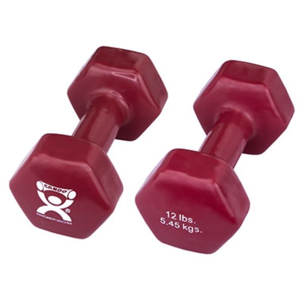 Picture of Can Do 10-0567-2 12 lbs Color & Vinyl Coated Iron Dumbbell&#44; Maroon - Set of 2