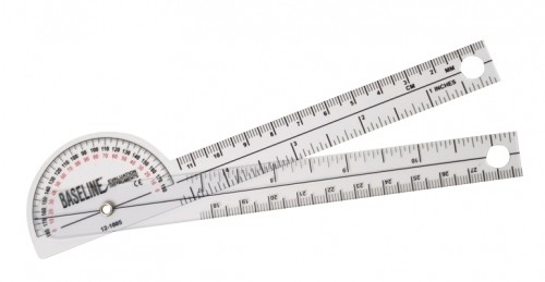 6 in. Baseline 180 Degree Clear Plastic Pocket Goniometer - 25 Each