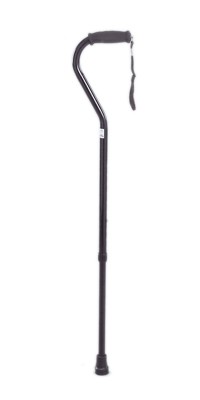 Offset Handle Adjustable Aluminum Cane - Bronze - 1 Each - 300 lb Capacity