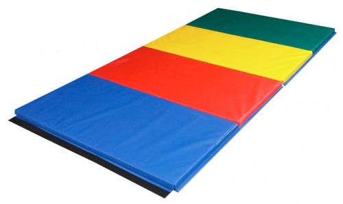 6 x 12 ft. Folding Mat Fabric Hook and Eye Ends, 2 ft. Fold, 2 ft. Panel, Rainbow & 1.38 in. Eco-Friendly Matting