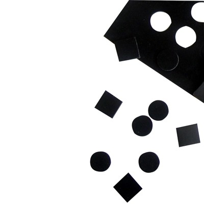 0.81 in. Dycem Non-Slip Self-Adhesive Squares, Black - 12 Sheet