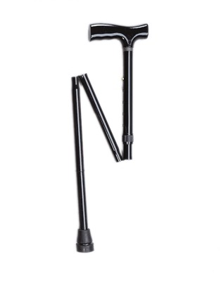 Folding Aluminum Cane - Black