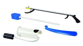 Picture of Fabrication Enterprises 86-0070 Hip Kit No 1 - 26 in. Reacher, Contoured Sponge, Sock & Stocking Aid, 18 in. Plastic Shoehorn