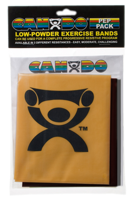 Cando Exercise Band Pep Pack - Black, Silver & Gold