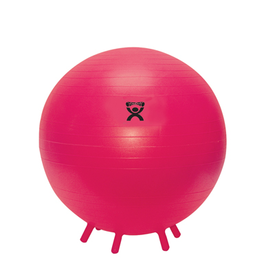29.5 in. Cando Feet Ball Inflatable Exercise Ball with Stability Feet - Red