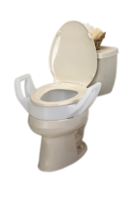 Elevated Toilet Seat with Armswith Lock-on Bracket