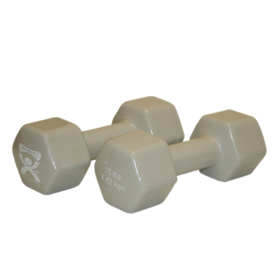 15 lbs Vinyl Coated Dumbbell - Silver