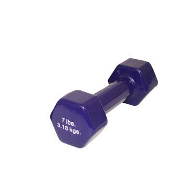7 lbs Vinyl Coated Dumbbell - Purple
