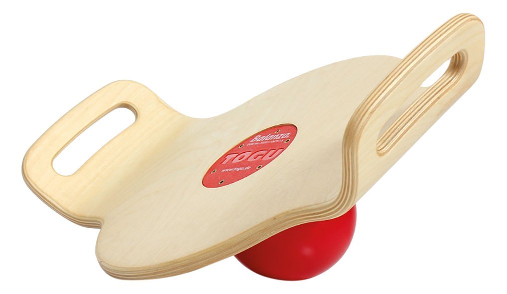Fabrication Enterprises 30-4550 Togu Balanza Ballstep, 22 x 14 x 3 in., Birch wood with Red balls