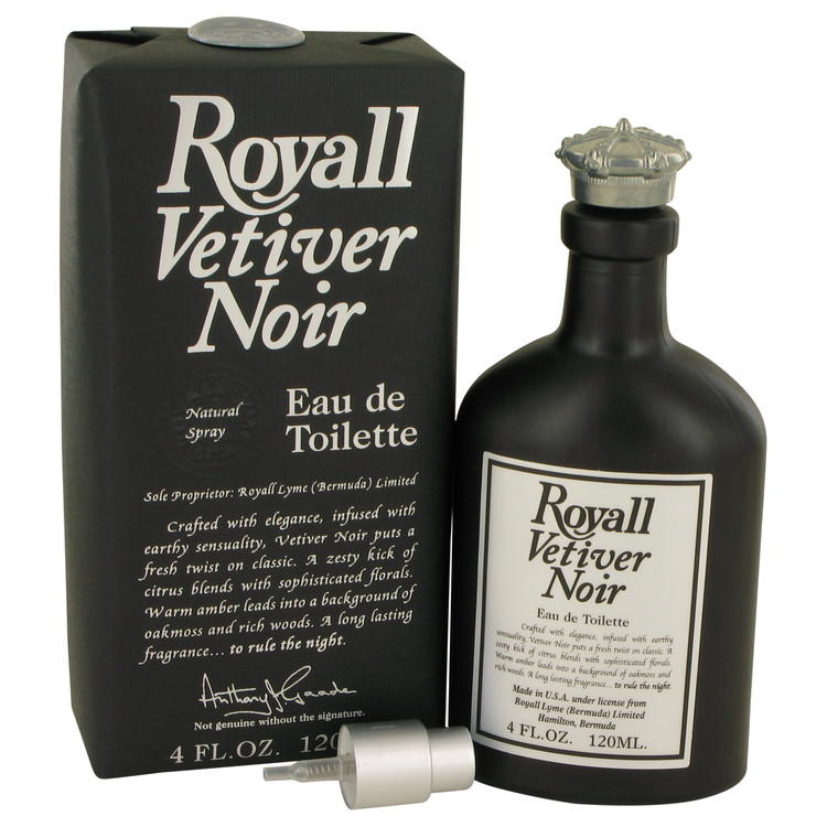 4 oz Royall Vetiver Noir Eau De Toilette Spray for Men