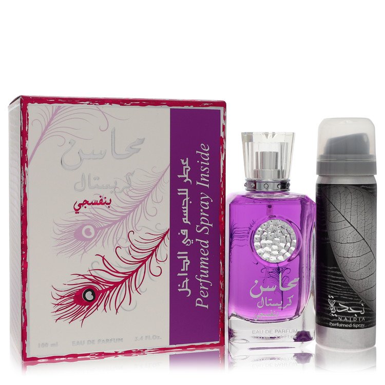 566878 3.4 oz Mahasin Crystal Violet Eau De Parfum Spray with 1.7 oz Deodorant Spray for Women