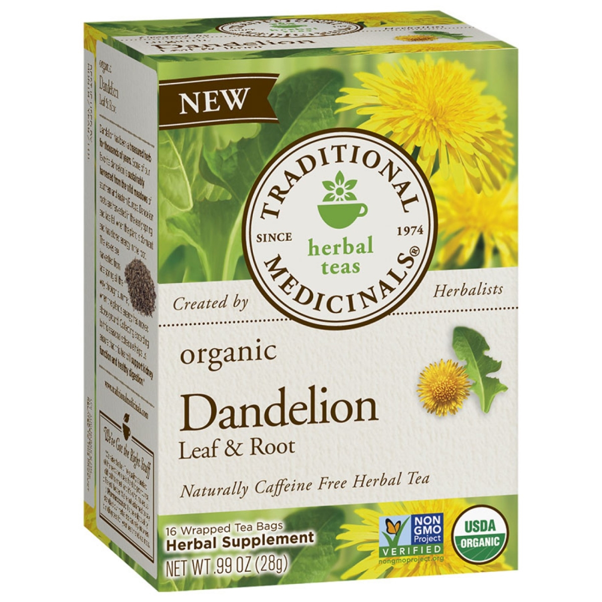 Picture of Frontier 227778 Traditional Medicinals Organic Dandelion Leaf & Root Tea, 16 Tea Bags