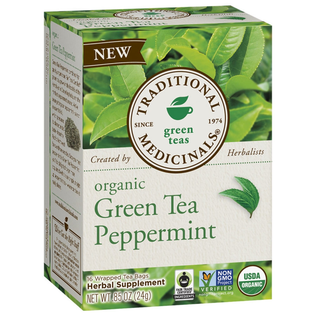 Picture of Frontier 227782 Traditional Medicinals Organic Green Peppermint Tea, 16 Bags