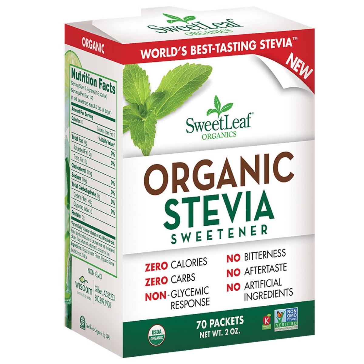 Picture of Frontier 229114 Sweetleaf Organic Stevia Sweetener, 70 Packets