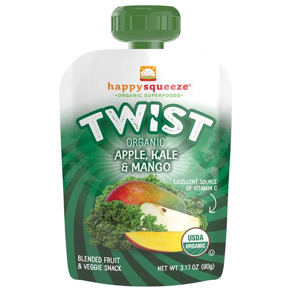 Picture of Happy Family Brands 229185 3.5 oz Twist Happy Squeeze Apple&#44; Kale & Mango - Organic