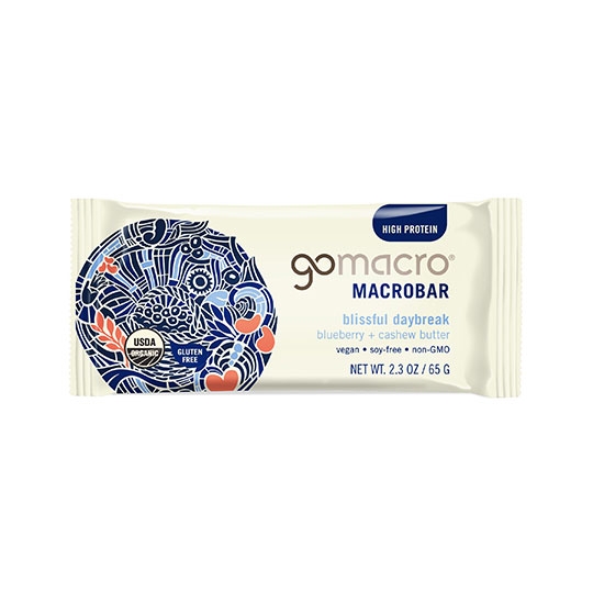 Picture of GoMacro 233451 2.3 oz Blueberry & Cashew Butter Macrobars - 12 Bars per Box