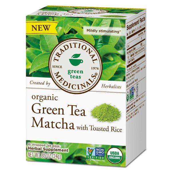 233871 Green Tea Matcha with Toasted Rice Organic Tea, 16 Tea Bags -  Traditional Medicinals