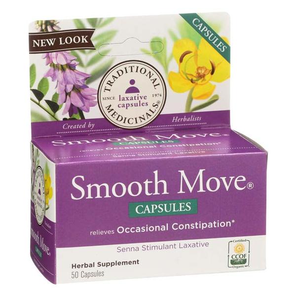 Picture of Traditional Medicinals 234276 Smooth Move Senna Stimulant Laxative, 50 Capsules