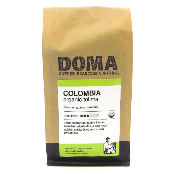 Picture of DOMA Coffee Roasting 234600 12 oz Organic Colombia Whole Coffee Bean