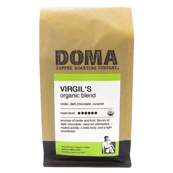 Picture of DOMA Coffee Roasting 234607 12 oz Organic Virgils Blend Whole Coffee Bean