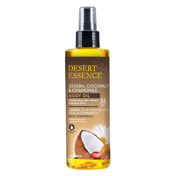 Picture of Desert Essence 234430 8.28 fl oz Body Care Jojoba&#44; Coconut & Chamomile Body Oil After Shower Finishing Sprays