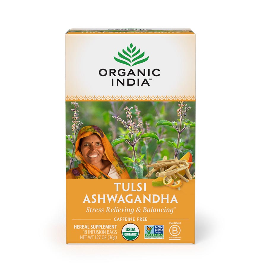 Picture of Organic India 234724 Organic India Ashwagandha Tulsi Infusions Tea - 18 Infusion Tea Bags