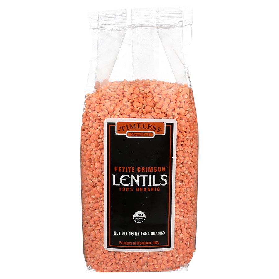 Picture of Timeless Natural Foods 235018 16 oz Organic Lentils, Petite Crimson
