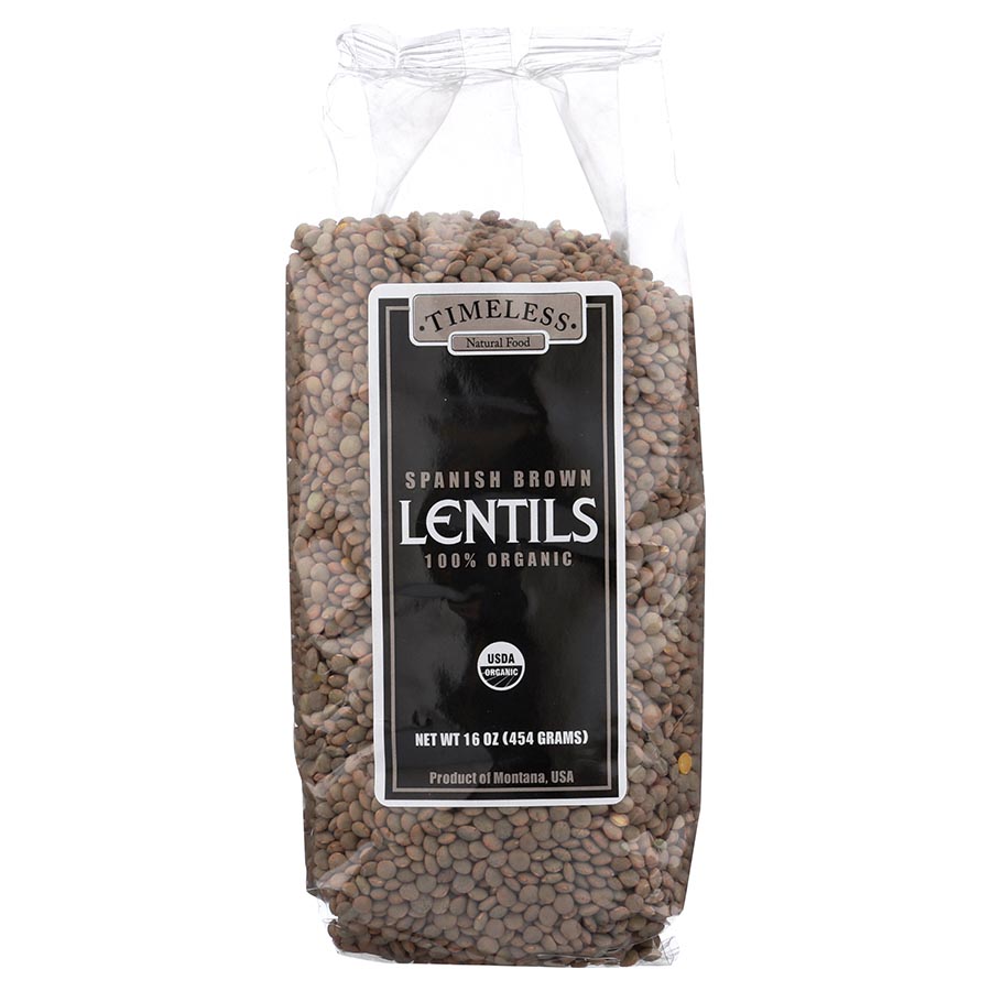 Picture of Timeless Natural Foods 235015 16 oz Organic Lentils, Spanish Brown