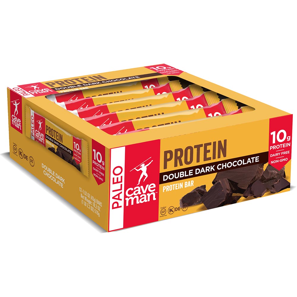 Picture of Caveman Foods 235341 1.4 oz Double Dark Chocolate Protein Bars - 12 Bars Per Box