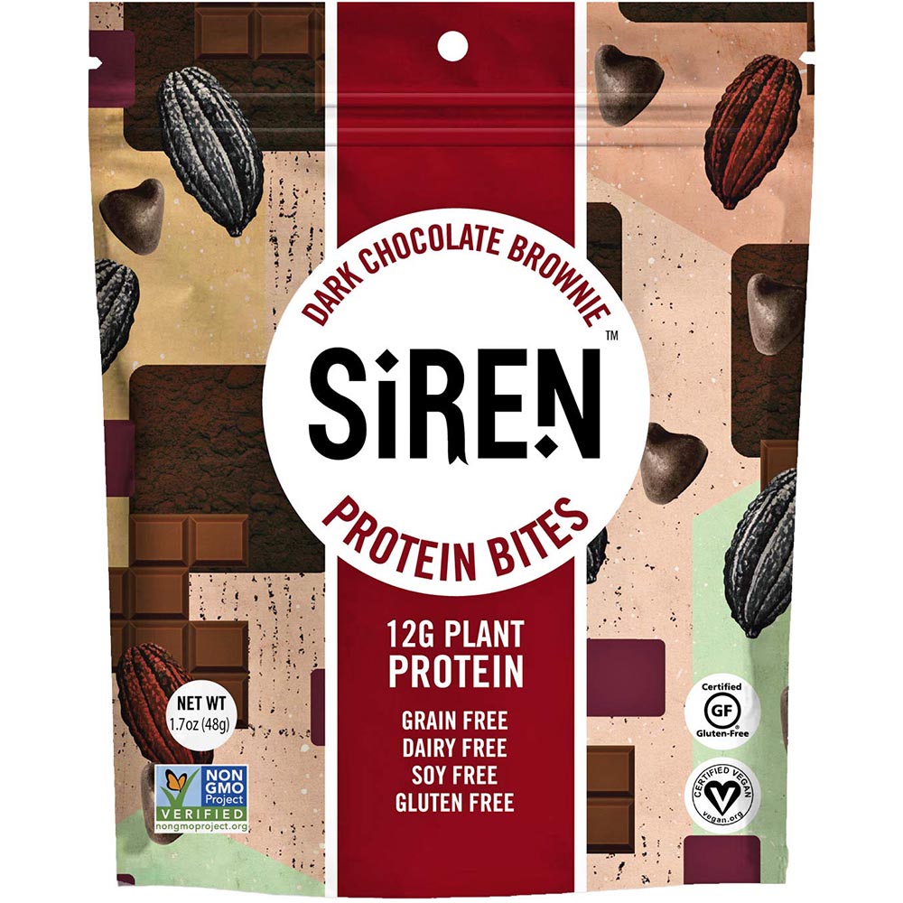 Picture of Siren Snacks 235188 1.69 oz Dark Chocolate Brownie Plant Protein Bites