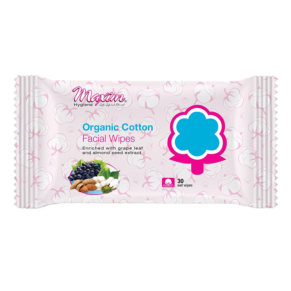 Picture of Maxim Hygiene 235992 100 Percent Certified Organic Cotton Facial Wipes - 30 Count