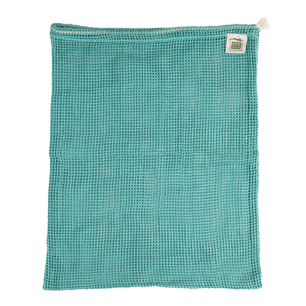 Picture of Eco-Bags 235999 12 x 15 in. Washed Blue Net Drawstring Reusable Bags