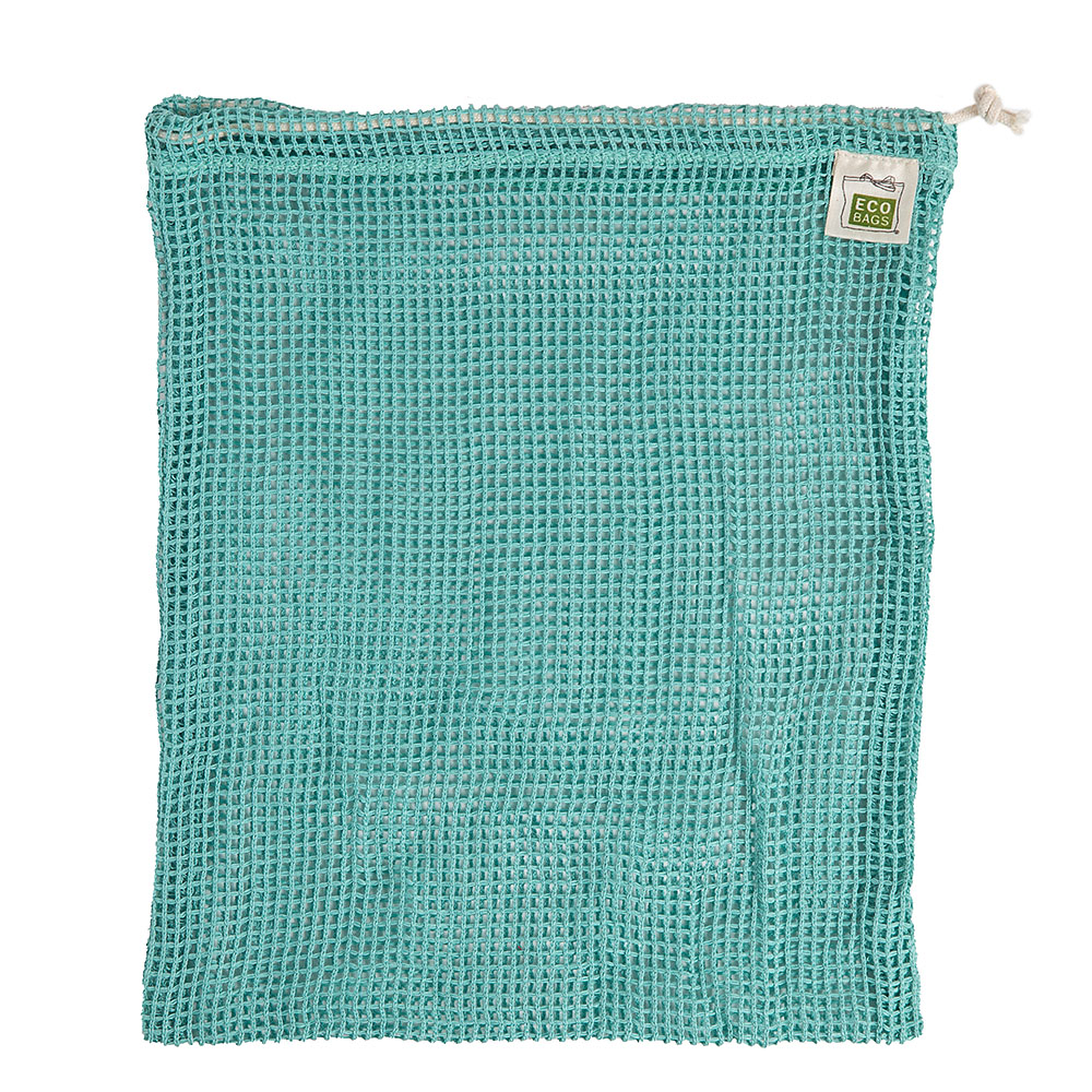 Picture of Eco-Bags 235996 10 x 12 in. Washed Blue Net Drawstring Reusable Bags