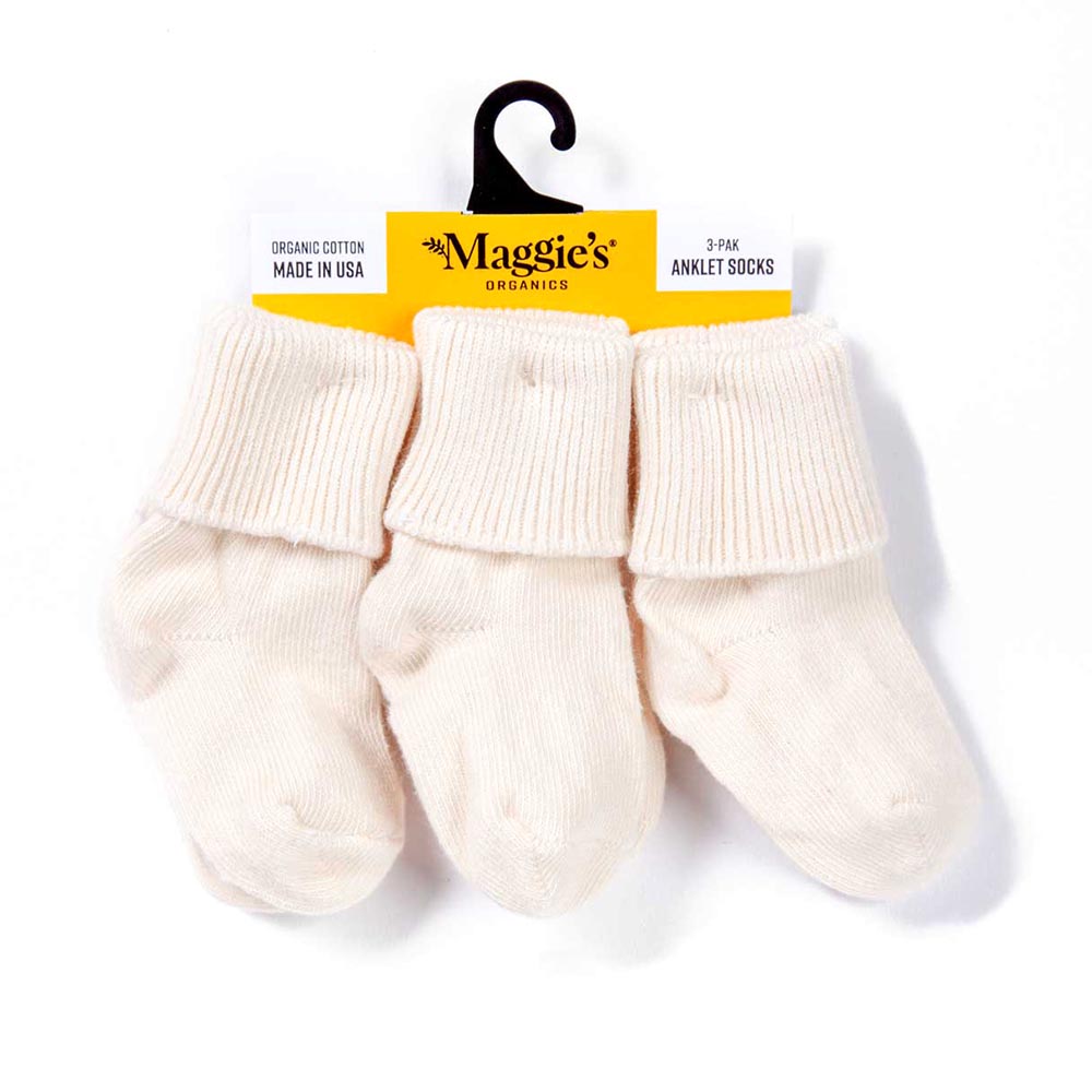 Picture of Maggies Functional Organics 236087 Natural Infant Socks&#44; Pack of 3