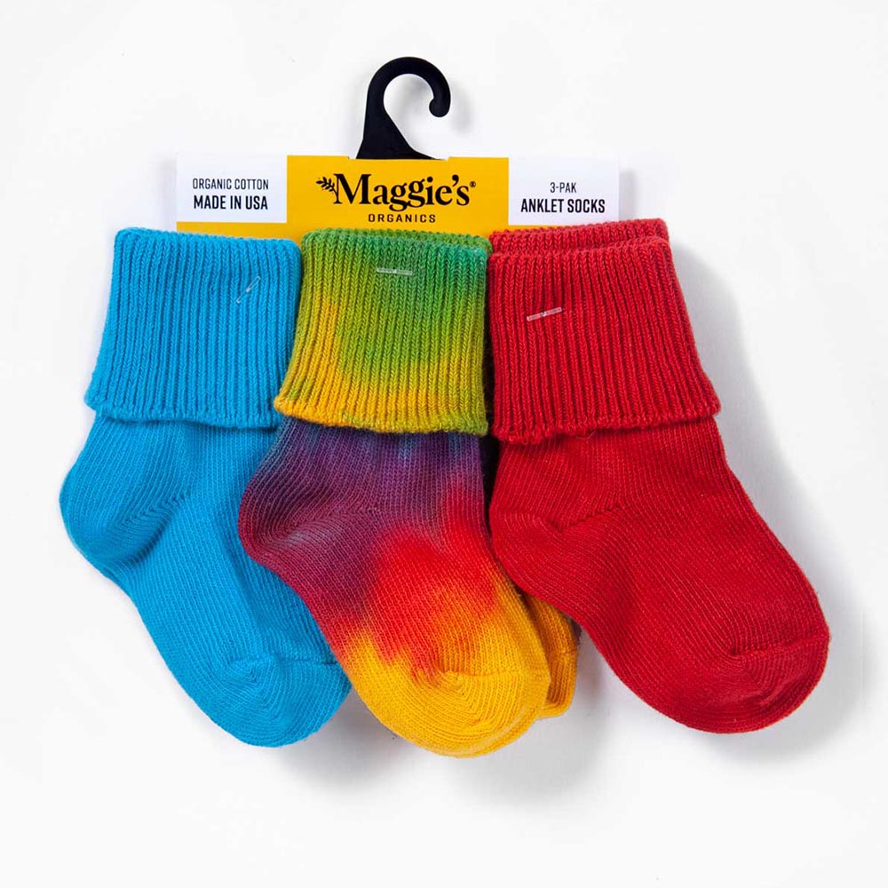 Picture of Maggies Functional Organics 236089 Tie Dye Infant Socks&#44; Pack of 3