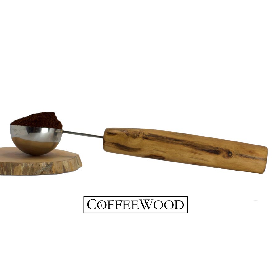 Picture of Organic India 237812 9 in. Origin Creations Stainless Coffee Scoop with Coffeewood Handle