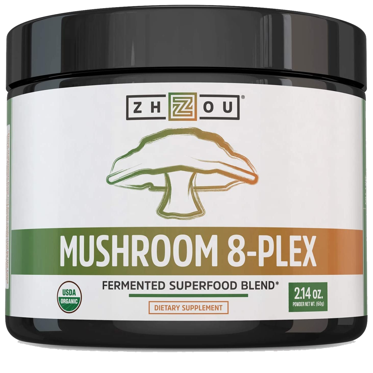 Picture of Zhou 236021 2.14 oz Mushroom 8-Plex Fermented Superfood Blend Dietary Supplement
