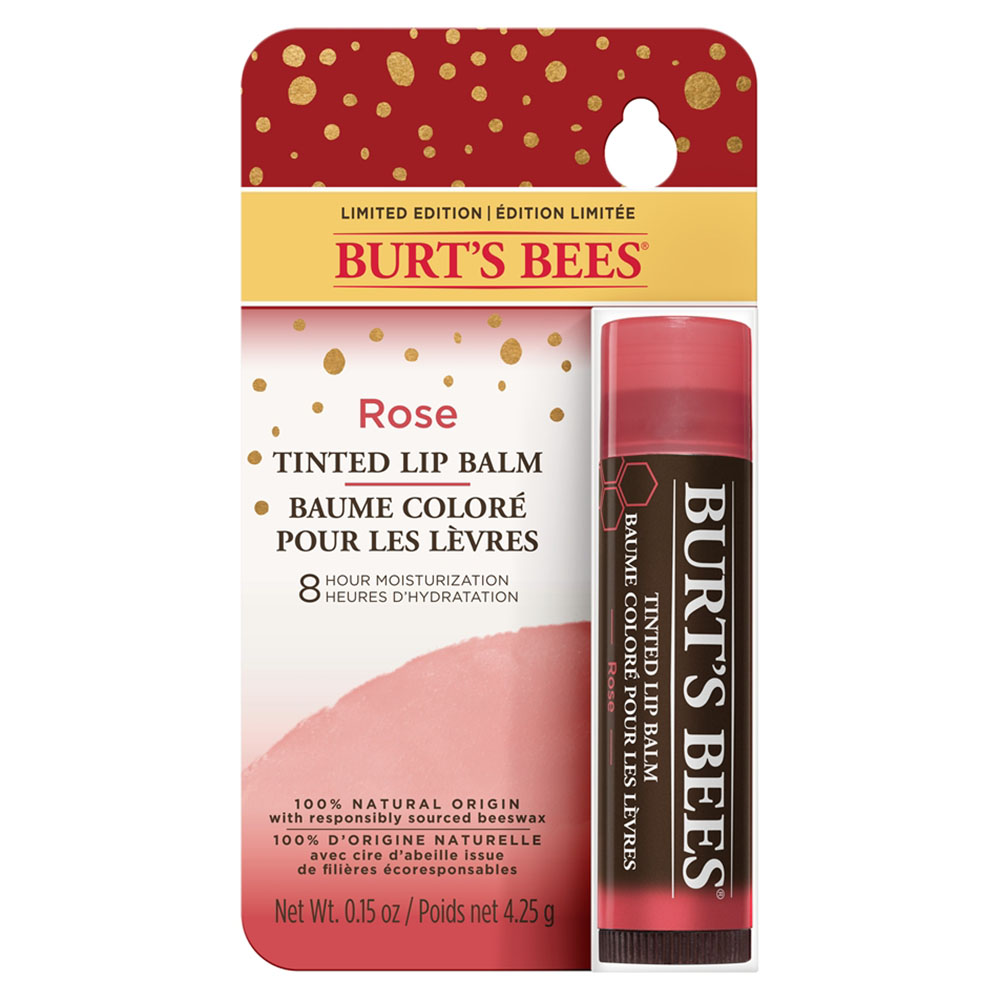 Picture of Burts Bees 237545 0.15 oz Rose Tinted Lip Balm Blister Box