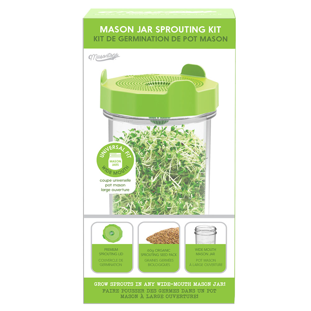 Picture of Masontops 237521 Sprouting Kit with Jar&#44; Green