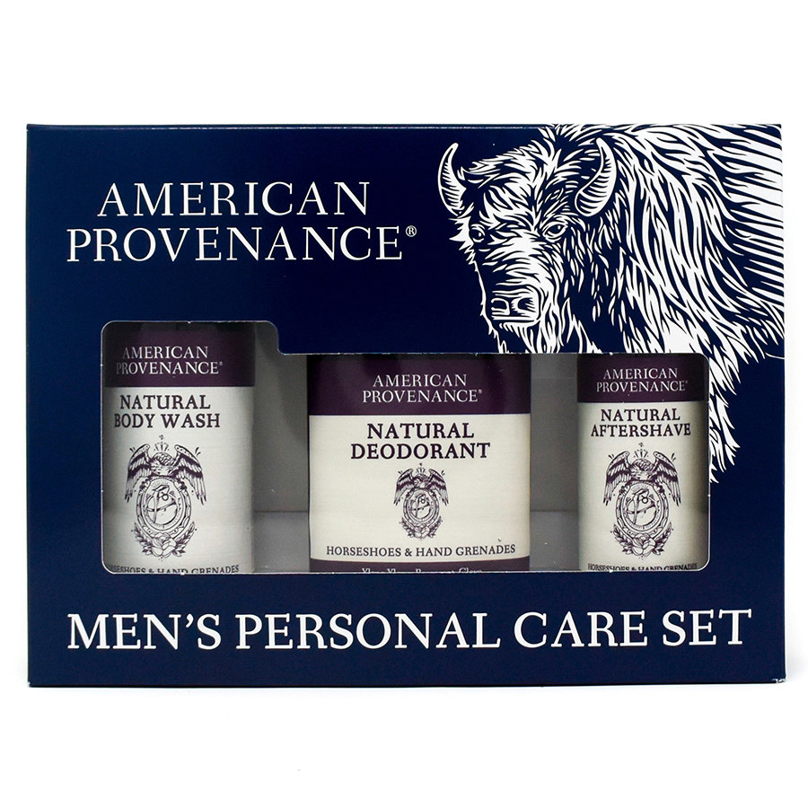 Picture of American Provenance 237420 Horseshoes & Hand Grenades Aftershave Gift Set&#44; 3 Piece