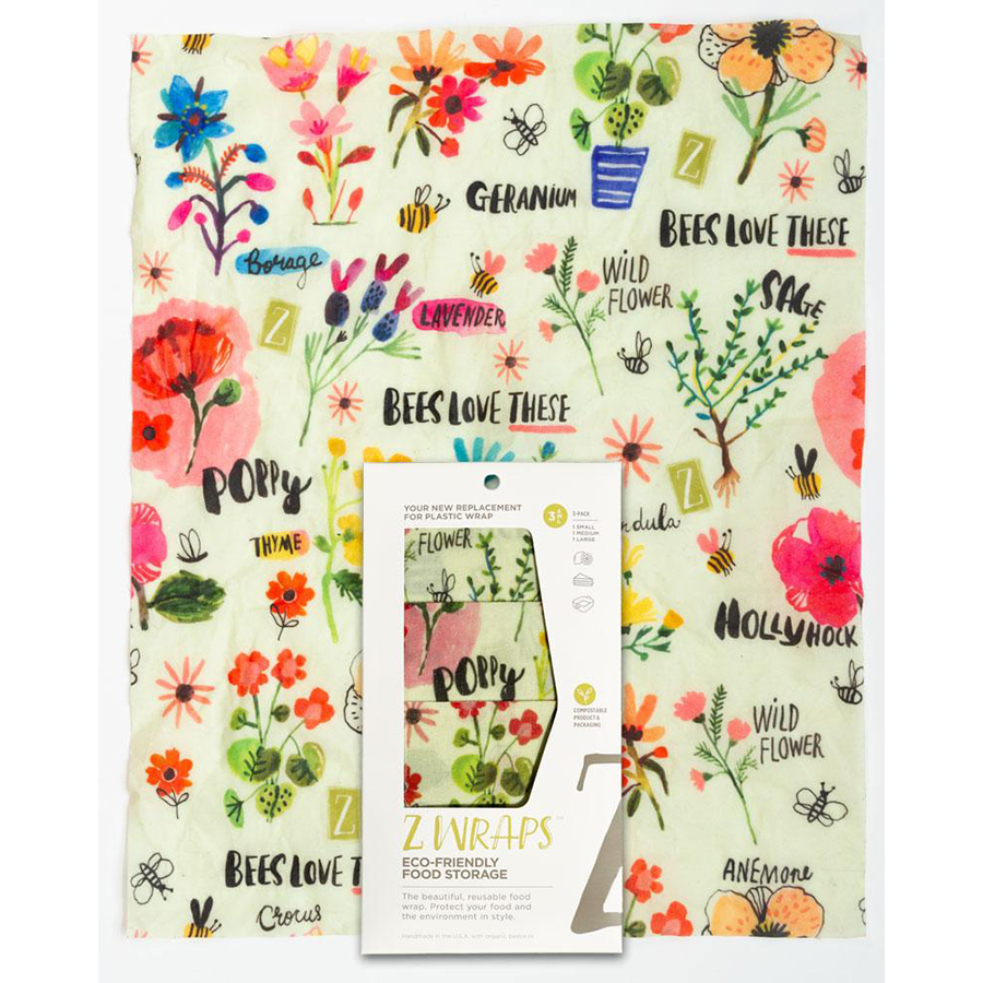 Picture of Z Wraps 236962 Beeswax Wrap, Bees Love These Print - Pack of 3