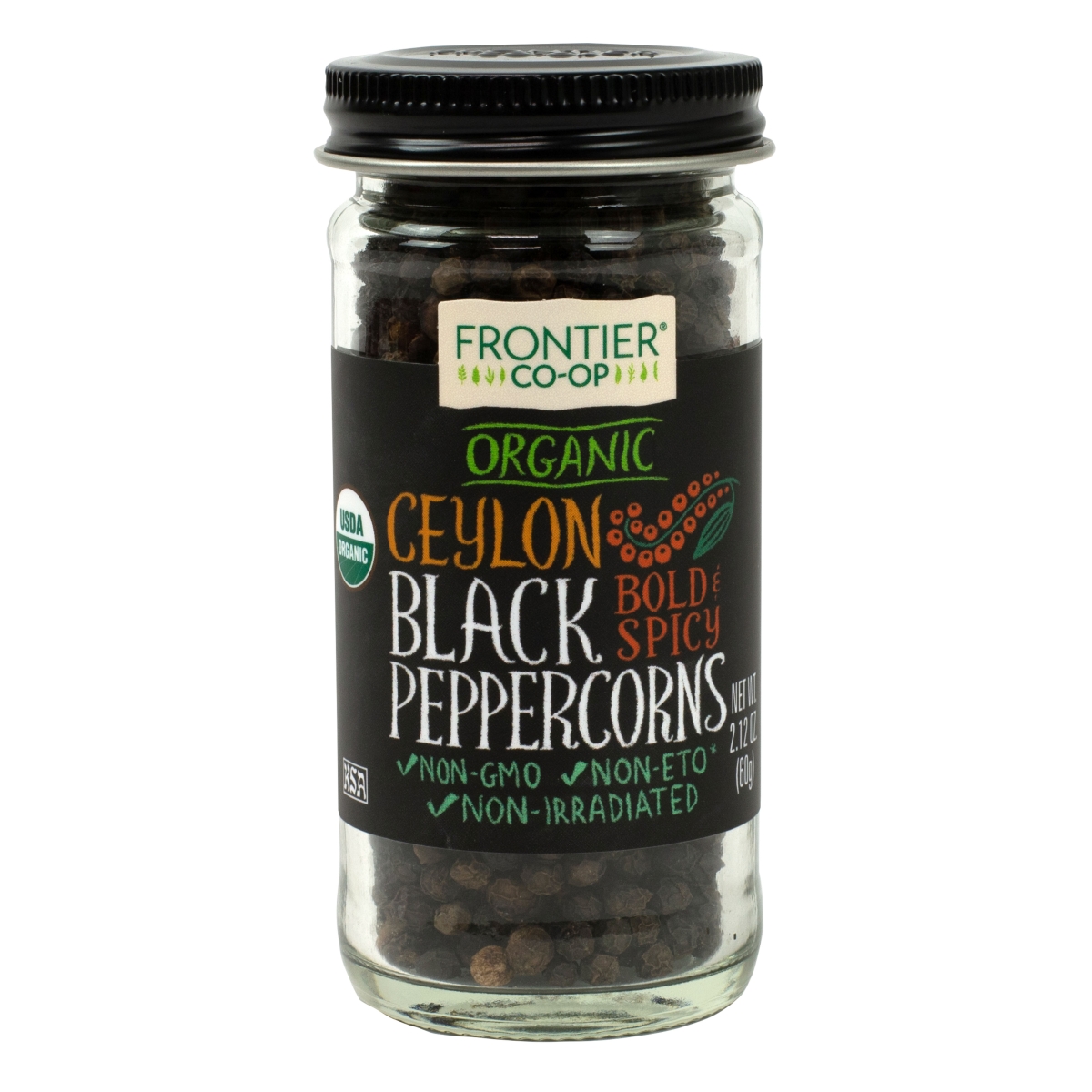 Picture of Frontier 19582 2.12 oz Organic Ceylon Black Peppercorns