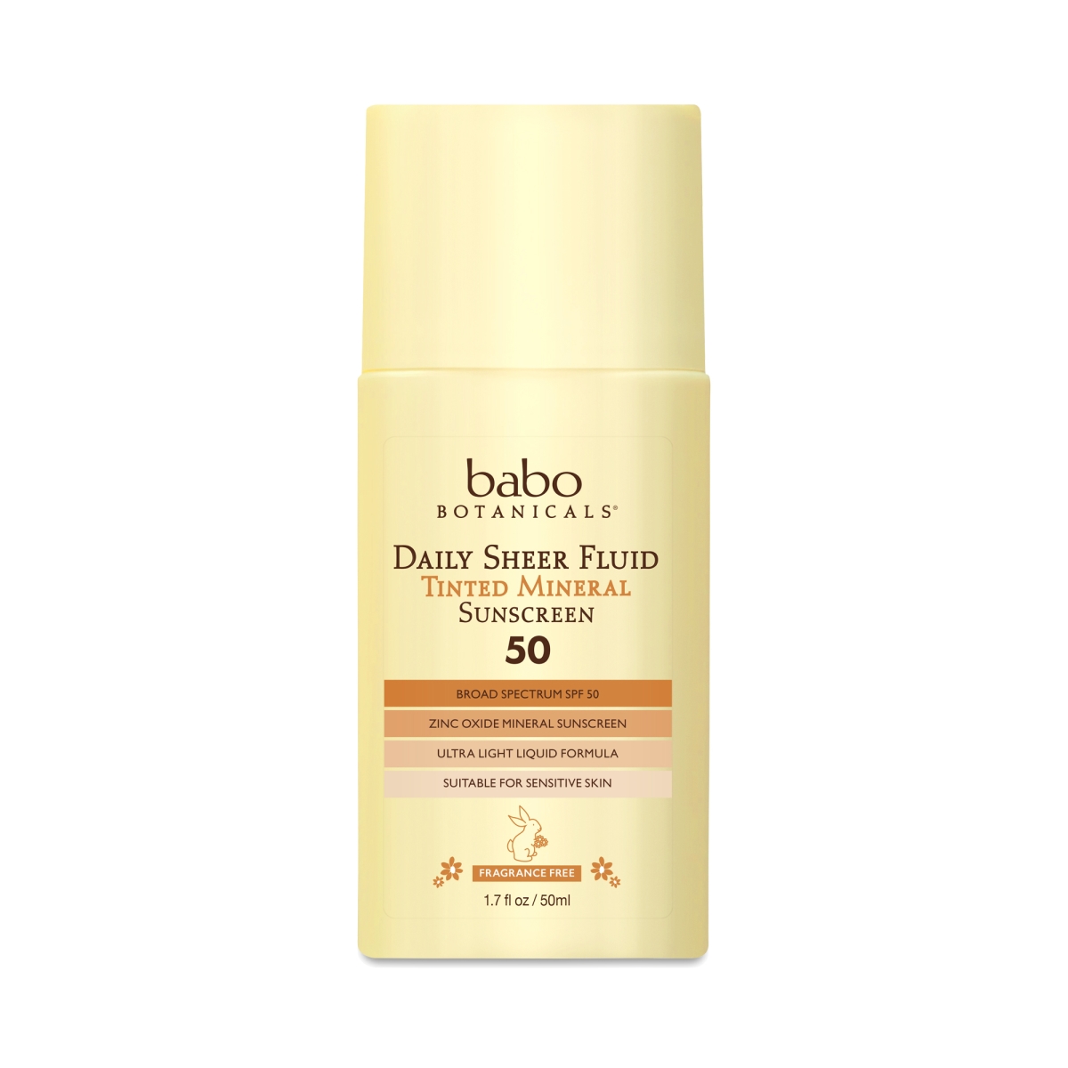 Picture of Babo Botanicals 238032 1.7 oz Daily Sheer Fluid Tinted Sunscreen with SPF50