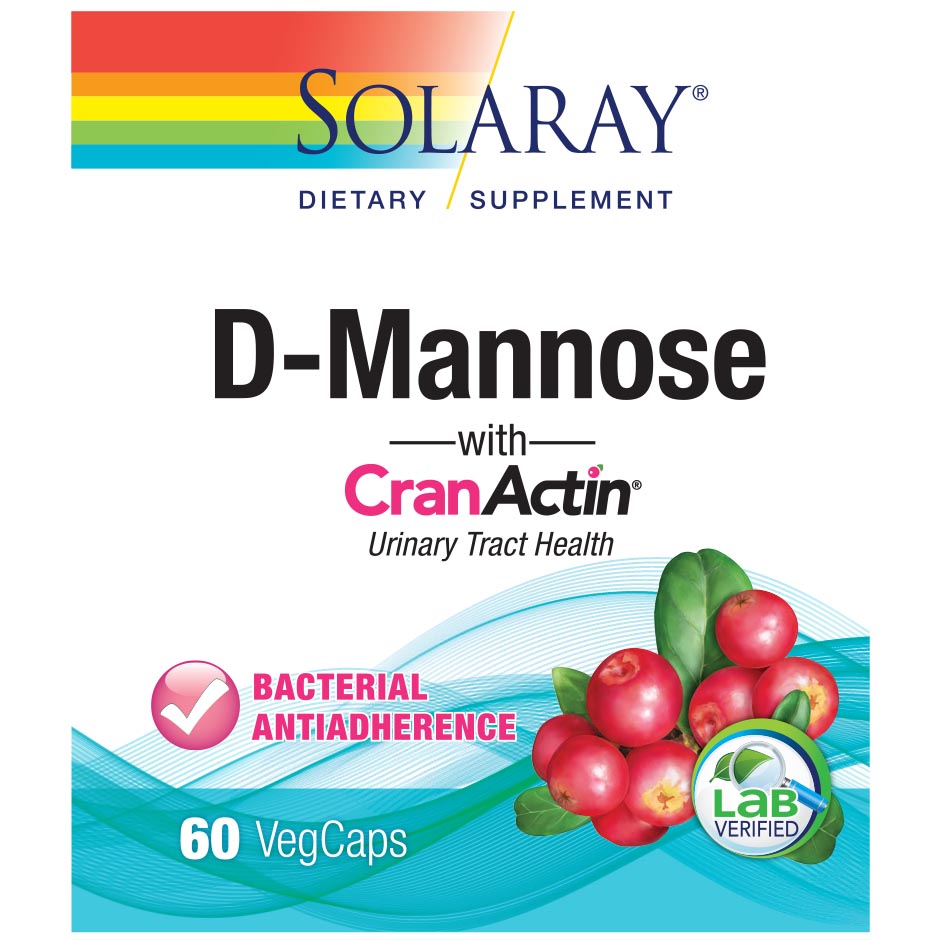 Picture of Solaray 234950 D-Mannose with CranActin Cranberry Extract Dietary Supplement, 60 Count